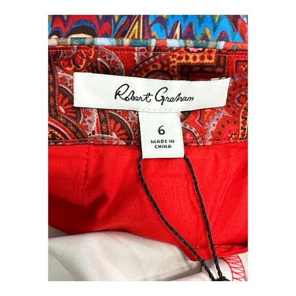 Robert Graham Pants Womens 6 Dani Chevron Rainbow Crop Stretch Artsy Maximalist - Picture 4 of 7